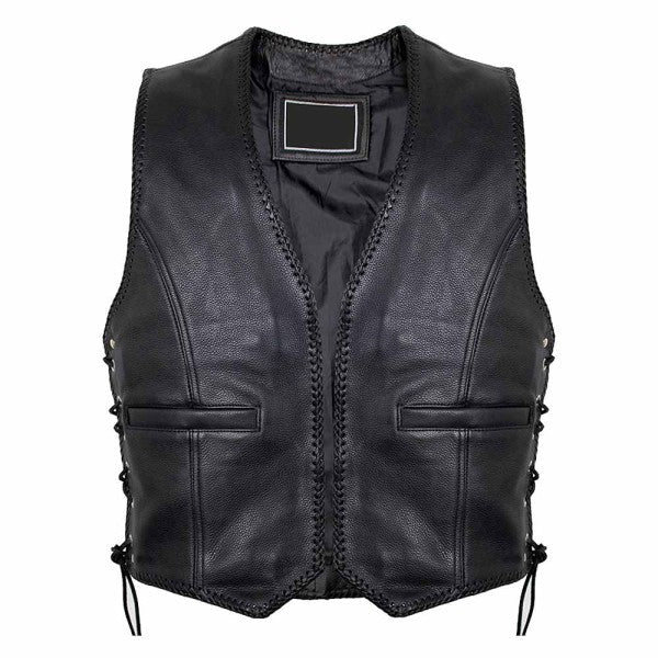 BLACK LEATHER COWL WITHOUT FASTENERS
