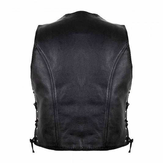 BLACK LEATHER COWL WITHOUT FASTENERS