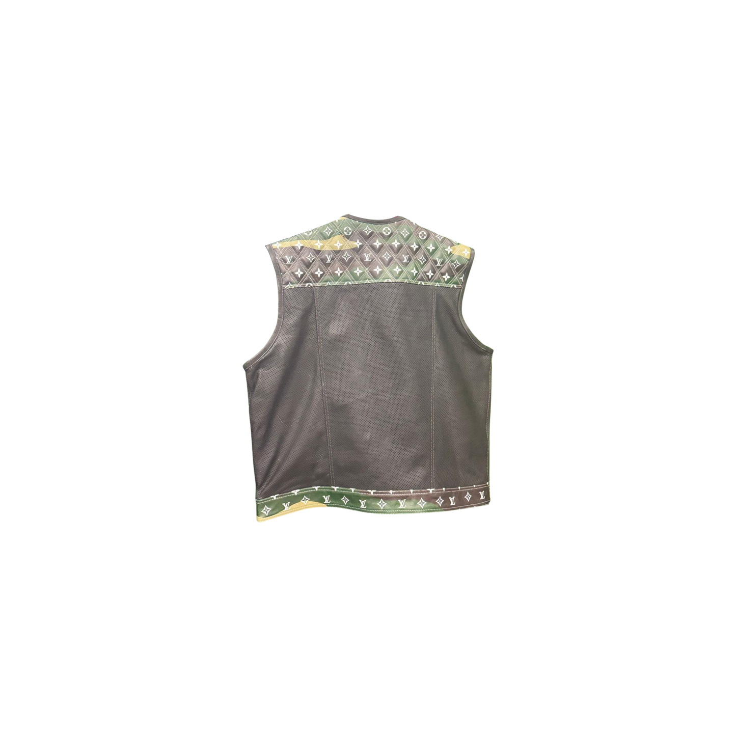 Camo-Leather Designer Leather Vest - Sleek & Versatile