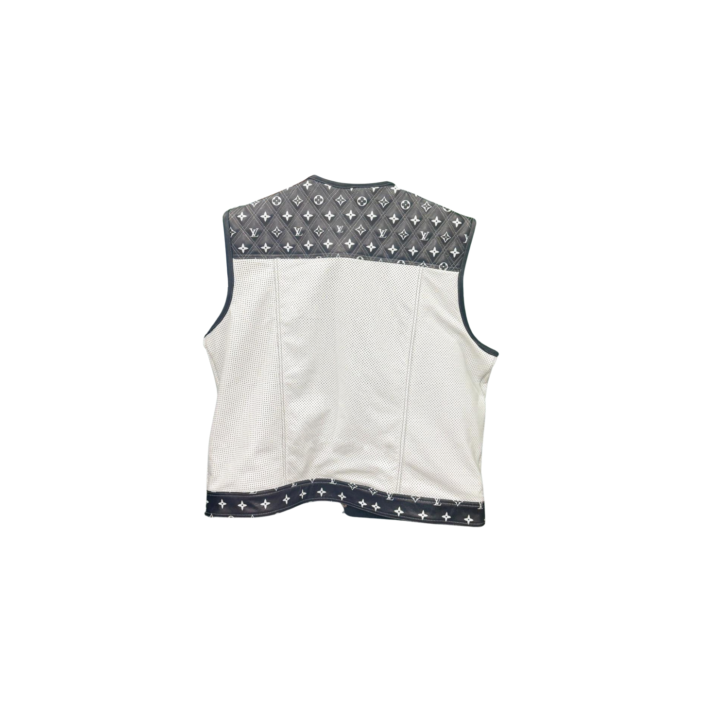 Black & White Designer Leather Vest - Sleek & Versatile