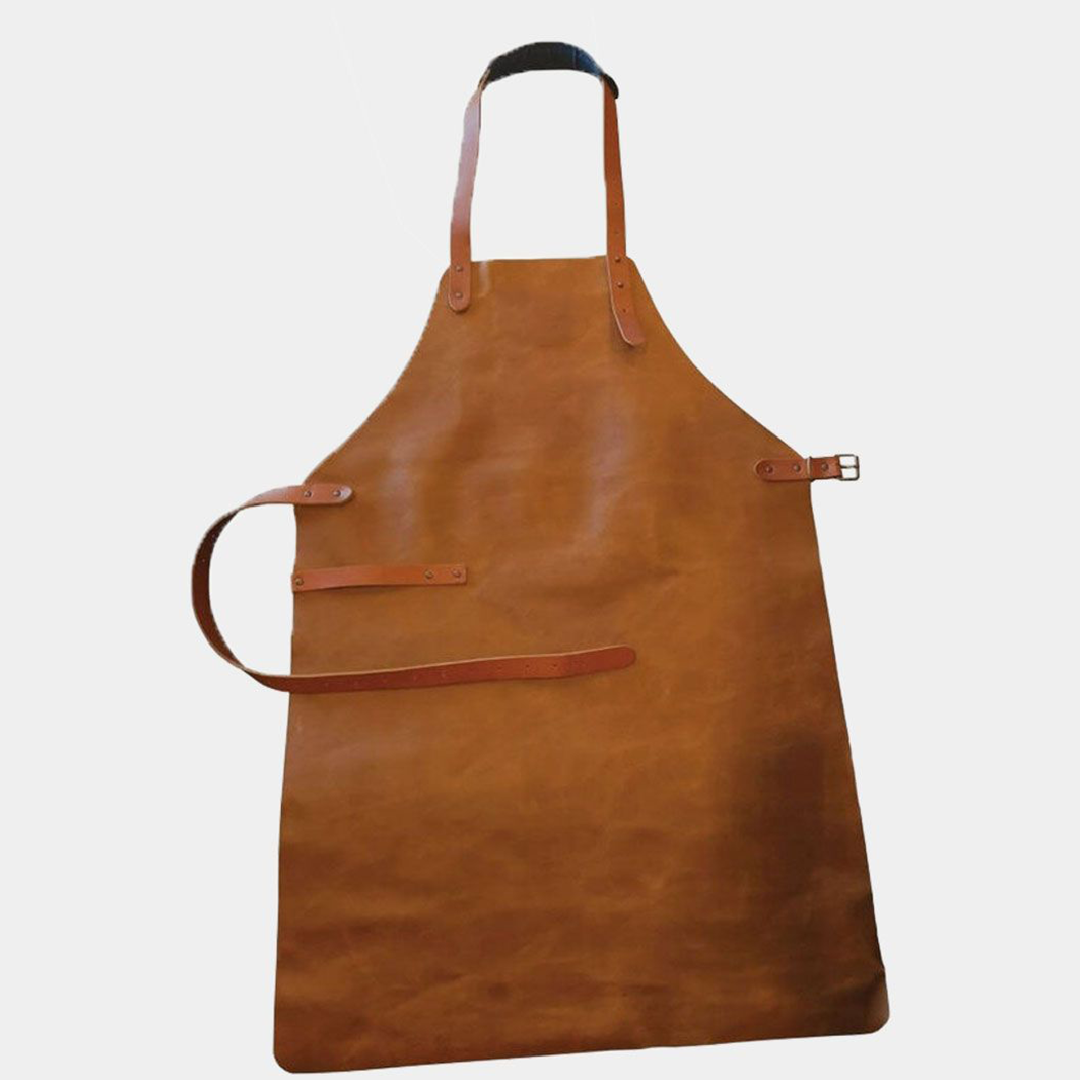 BBQ brown leather apron For Men