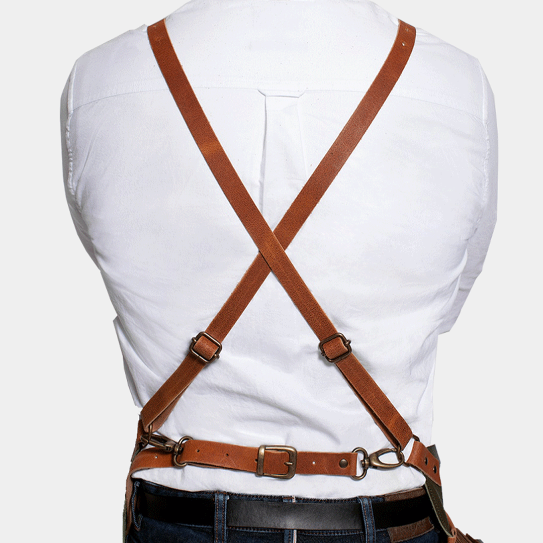 Deluxe Cross Strap Cooking Leather-Apron