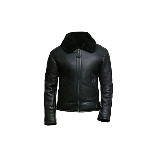 Mens Black Aviator Jacket B3 Pilot Leather Jacket, Mens Bomber B3 Pilot Black Leather Aviator Jacket, Men's Leather Bomber Jacket.