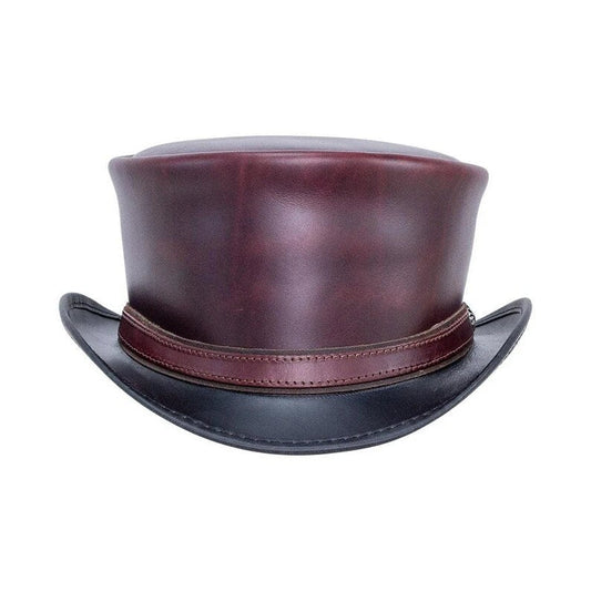 Hampton NAPA VINO Leather Steampunk Classic Biker Motorcycle Rider Top Hat