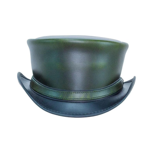 Hampton Green Leather Steampunk Classic Biker Motorcycle Rider Top Hat