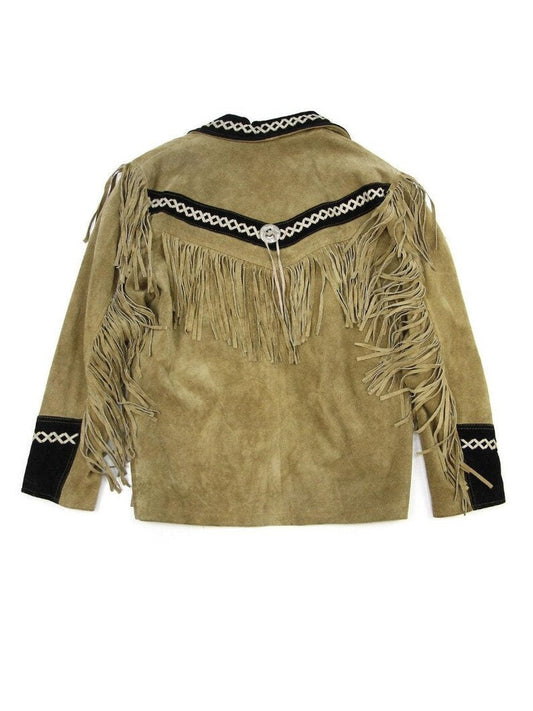 Leather jacket Men's Traditional Native Suede Leather Western Jacket Braided Fringes Country Side Red Indian Western Wear