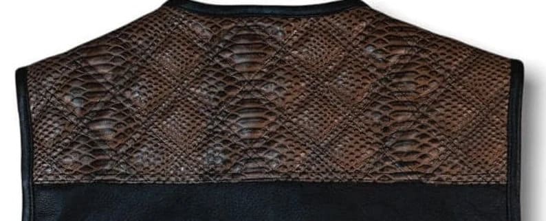 Leather Vest ,Mens Hunt Club Brown Wax Diamond Quilted Black Paisley Leather Build Denim Style Rider Motorcycle Leather Vest,Mens Vest