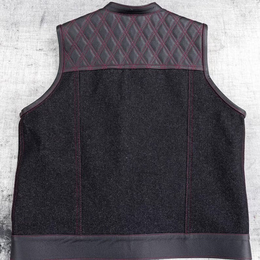 Leather Vest ,Mens Hunt Club Diamond Quilted Black Paisley Leather Build Denim Style Rider Motorcycle Leather Vest ,Men Vest Gifts For Men