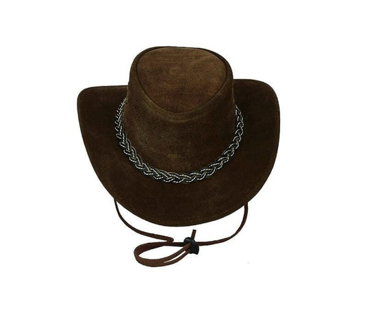 Cowboy Hat Outback Hat Unisex Western-Style Hat For Men Chocolate Suede Hat For Women Gift For Him Gift For Her
