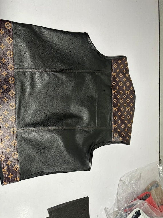 Leather Vest Men's Hunt Club Brown Wax Black Paisley Leather Build Denim Style Rider Motorcycle Leather Vest Men Vest