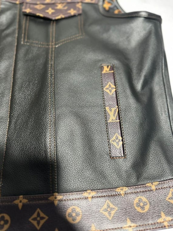 Leather Vest Men's Hunt Club Brown Wax Black Paisley Leather Build Denim Style Rider Motorcycle Leather Vest Men Vest