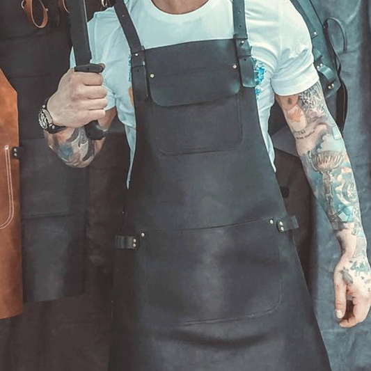 Personalized Chef Black Leather apron