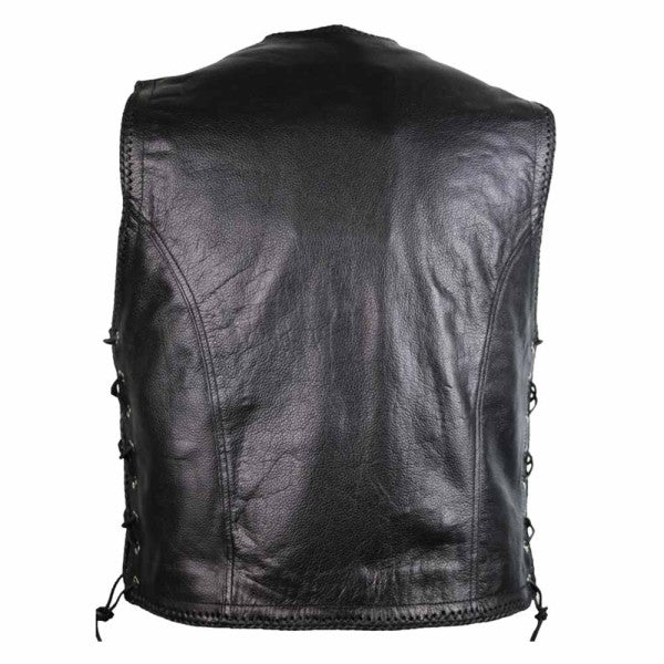 MOTORCYCLE BIKER LEATHER COWL WITH CARABINER