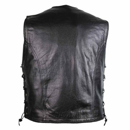 MOTORCYCLE BIKER LEATHER COWL WITH CARABINER