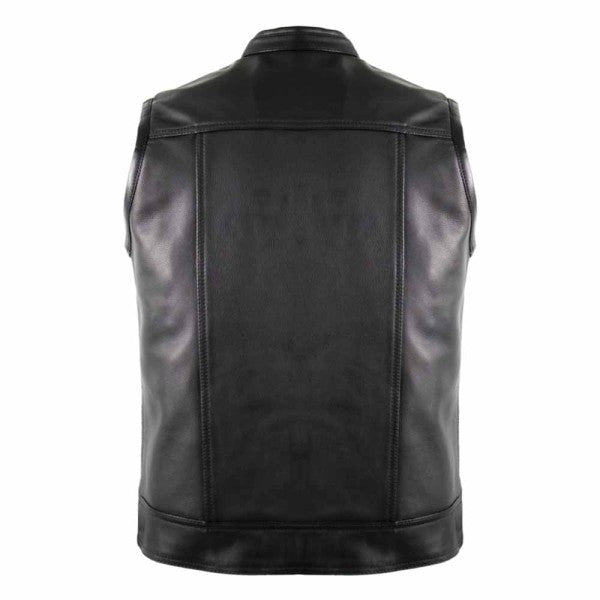 BIKER MOTORCYCLE JEANS LEATHER VEST MADE OF GENUINE LEATHER
