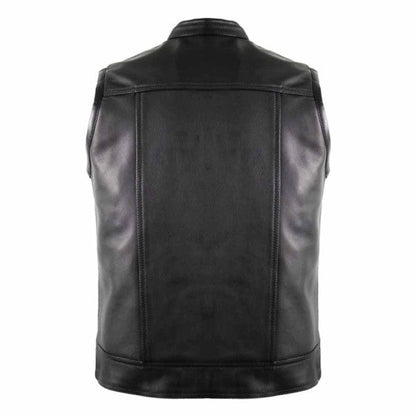 BIKER MOTORCYCLE JEANS LEATHER VEST MADE OF GENUINE LEATHER