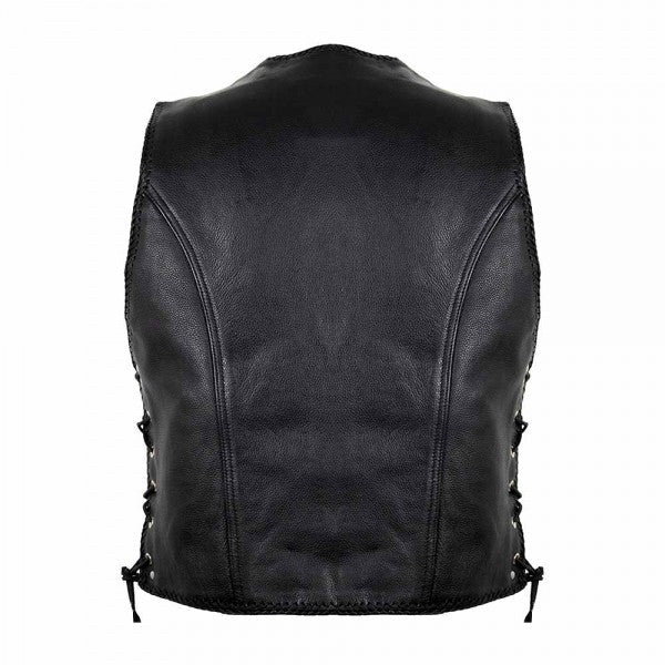 BLACK LEATHER COWL WITHOUT FASTENERS
