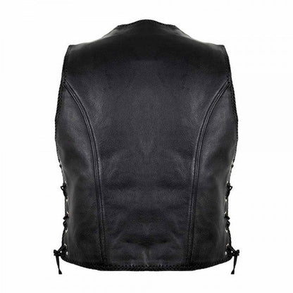 BLACK LEATHER COWL WITHOUT FASTENERS