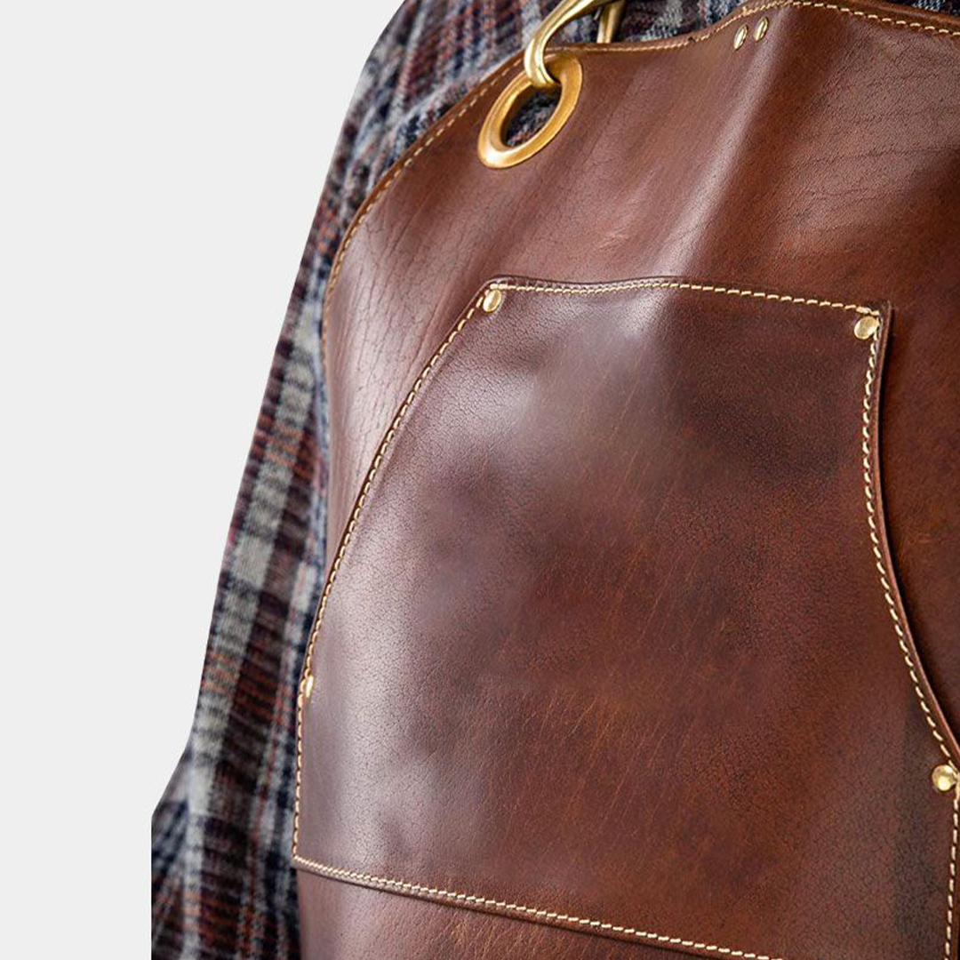 Vintage BBQ Burger Leather Apron