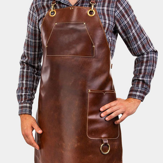 Vintage BBQ Burger Leather Apron