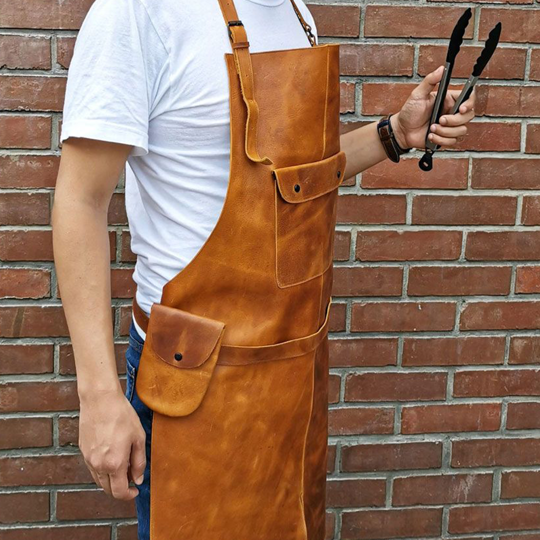 BBQ Brown Leather Apron