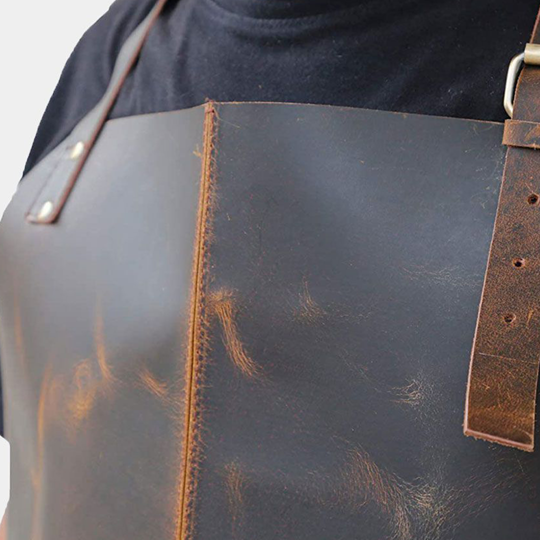 Chef Durable Cross Utility Tool Pockets Leather Apron