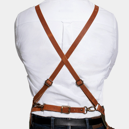 Deluxe Cross Strap Cooking Leather-Apron