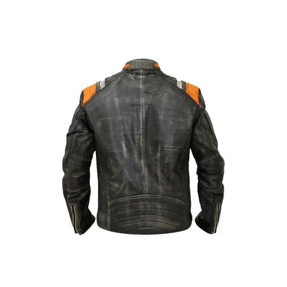 Handmade Men's Retro 3 Cafe Racer Biker Jacket, Vintage Retro 3 Cafe Racer Motorcycle Distressed Real Leather Jacket, Gift for Him