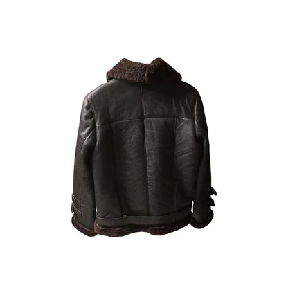 Women's B3 Bomber Faux Far Shearing Aviator Leather Jacket, Handmade Brown Bomber Fur Shearling Leather Jacket.