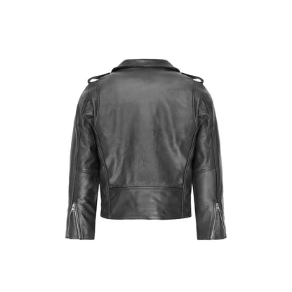 Men's Black 100% Genuine Brando Leather Jacket With Dual Zipper, Handmade Black Fashion Motorcycle Leather Jacket,Genuine Leather Jacket.