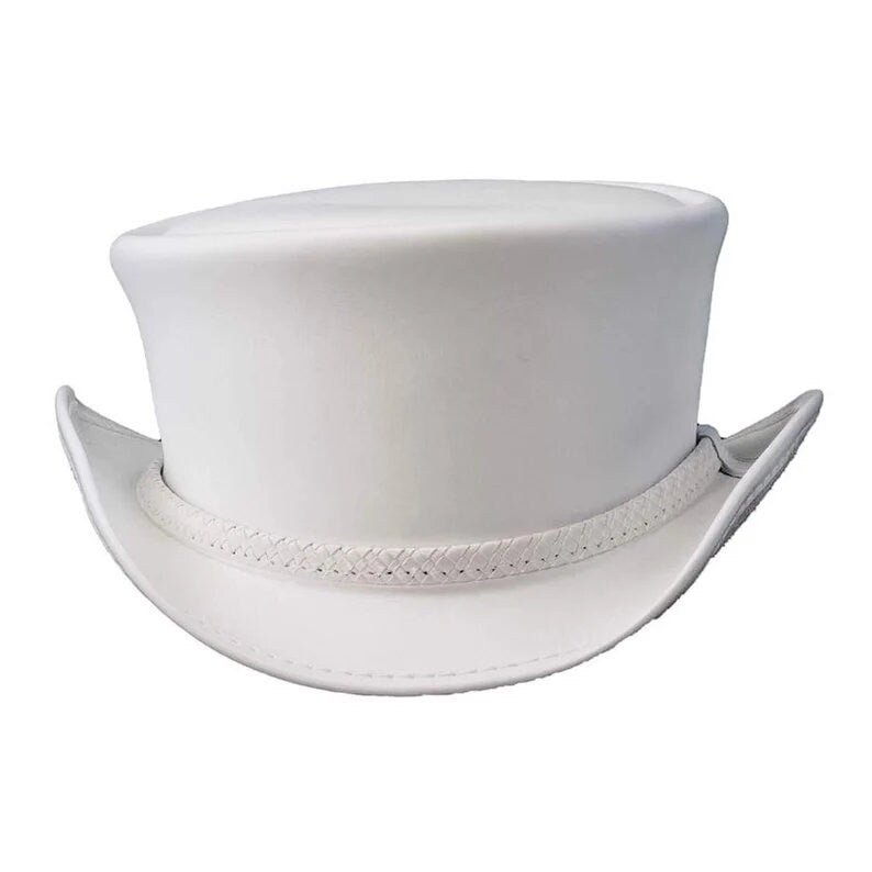 Ghost Rider White Top Hat top hat leather hat leather top hat gothic top hat mens top hat steampunk top hat custom top hat