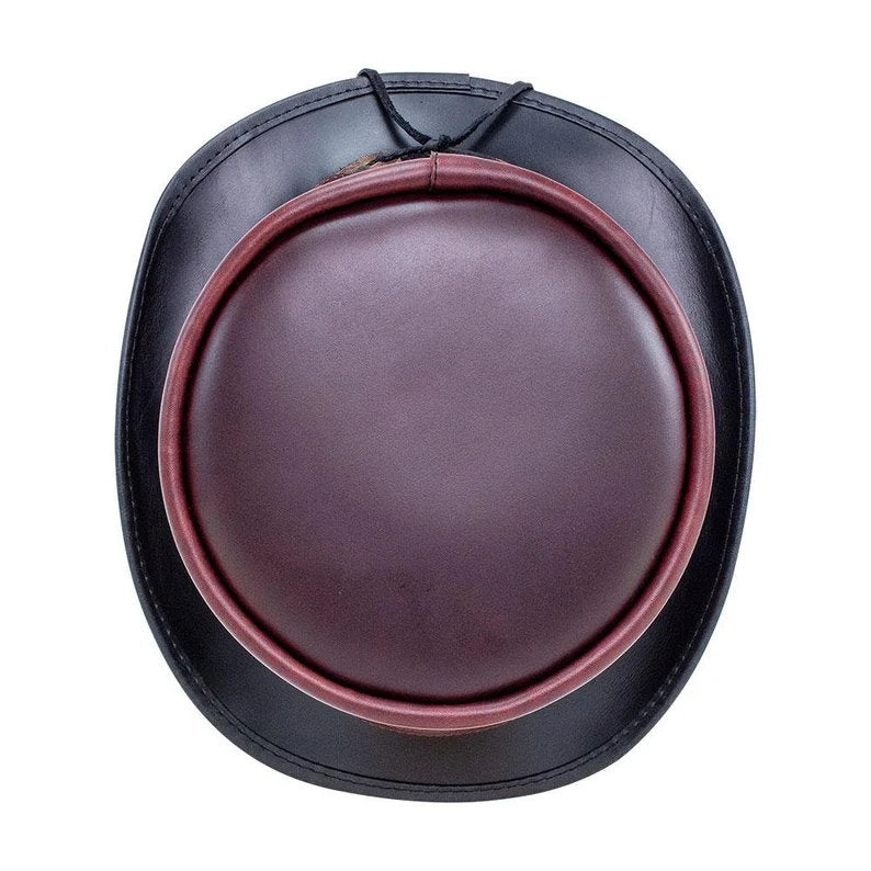 Hampton NAPA VINO Leather Steampunk Classic Biker Motorcycle Rider Top Hat