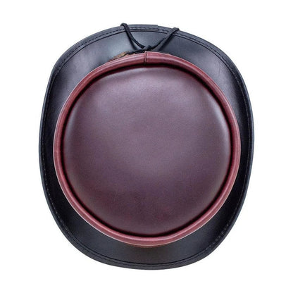 Hampton NAPA VINO Leather Steampunk Classic Biker Motorcycle Rider Top Hat