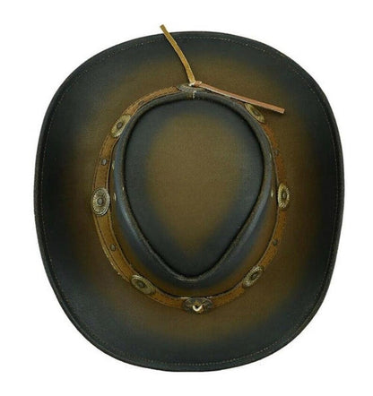 Cowboy Hat Outback Hat Unisex Western-Style Hat For Men Distressed Brown Leather Hat For Women Gift For Him Gift For Her