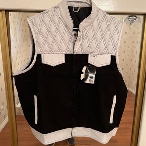 Leather Hunt Club Custom Builder Double Diamond Quilted Motorcycle Biker Vest