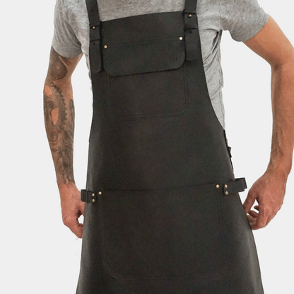 Personalized Chef Black Leather apron