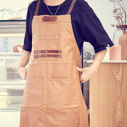 Waterproof Women Chef Leather Canvas Work Apron